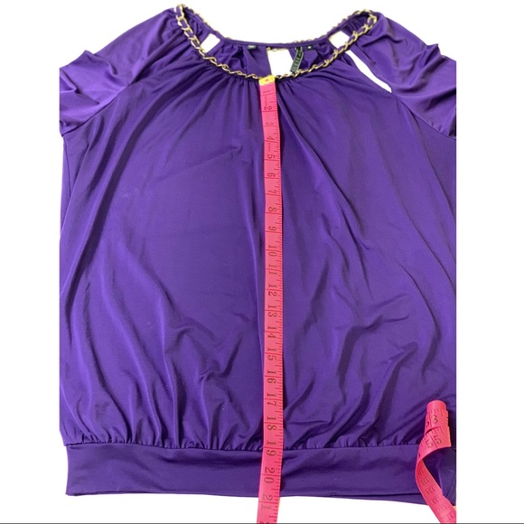 GUESS | Violet Long Sleeve Woven Neck Chain Blouse - Picture 10 of 13